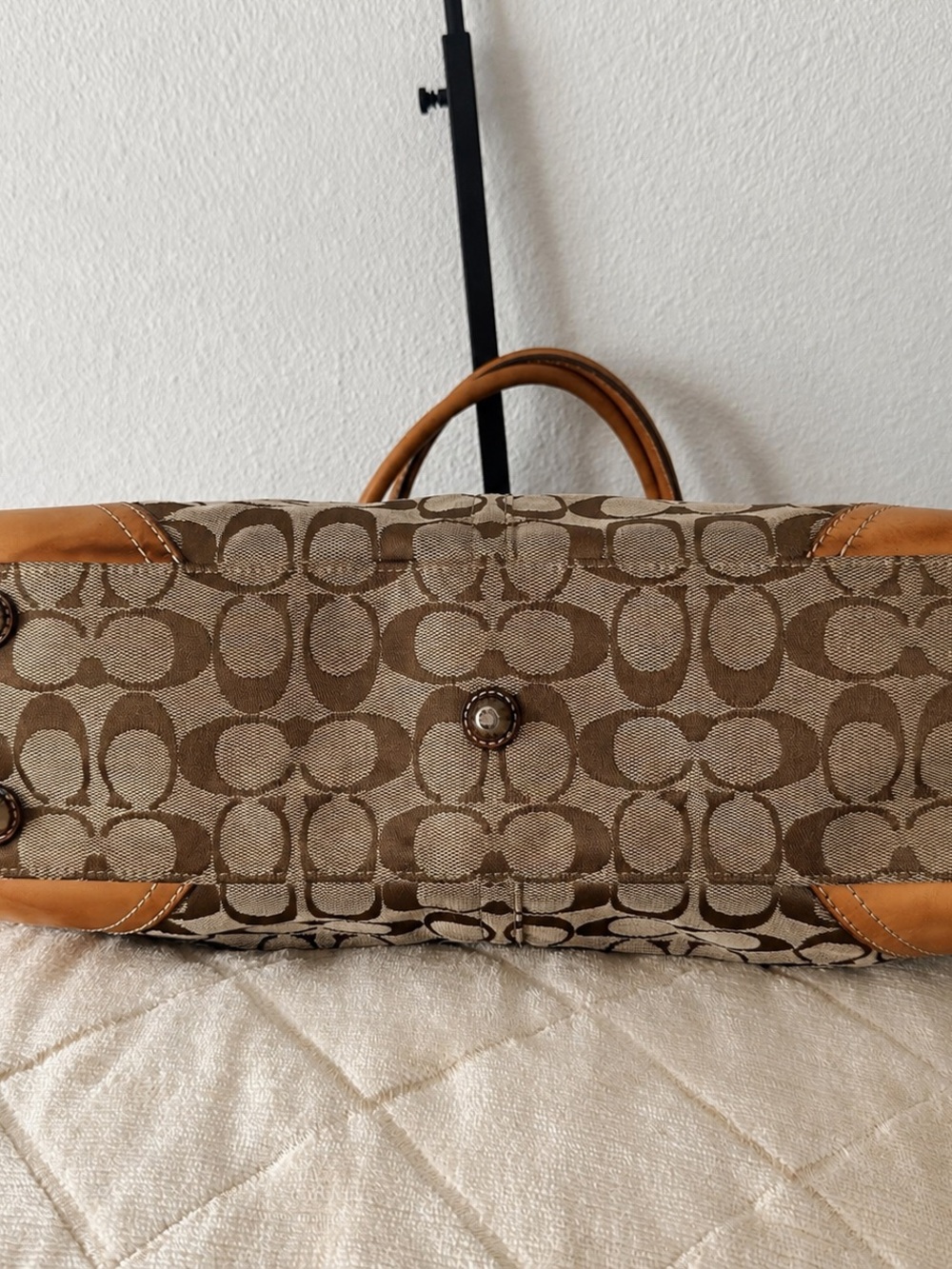 バッグ Coach Hamptons Patchwork Carryall y2k Vintage Y2k Coach Hamptons 8k07 Signature Jacquard Ca… - Gem